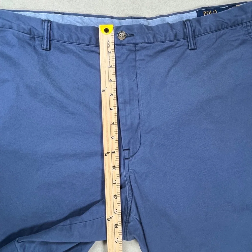 Polo Ralph Lauren Chino Shorts Mens 44 Blue Stretch Classic Fit Twill Flat Front